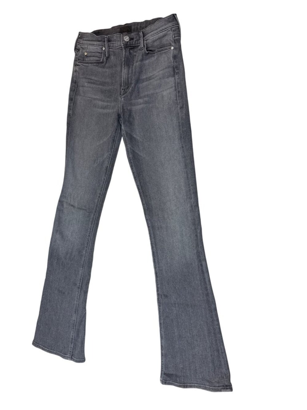 Mother Grey Denim Flared Jeans Womens Size 27 Waist 32" Inseam Fitted Design (G9